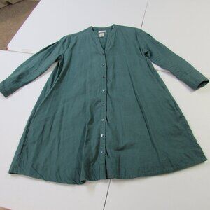 Joie 100% Linen Shirt Dress/Tunic Oversized Sage Green Side Pockets XS